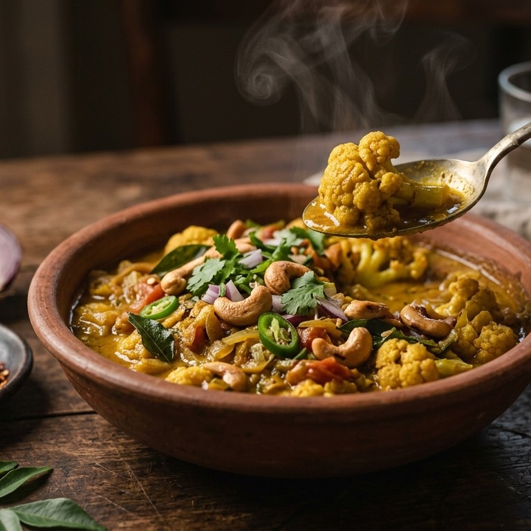Bloemkoolcurry met cashewnoten recept