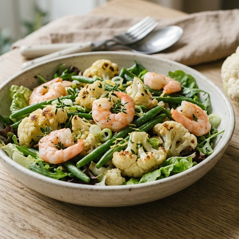 Bloemkoolsalade met garnalen recept