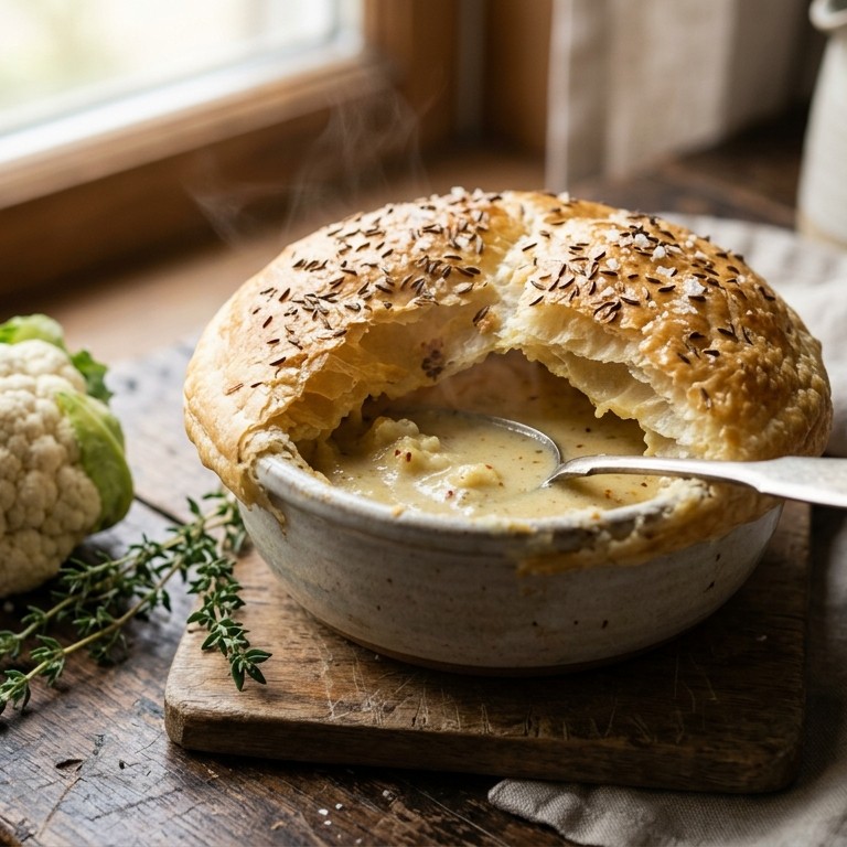 Bloemkoolsoep en croute recept