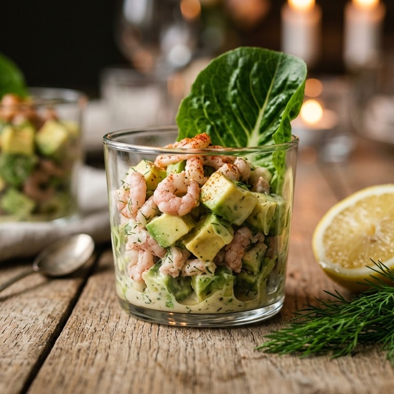 Blokjes avocado met garnalen recept