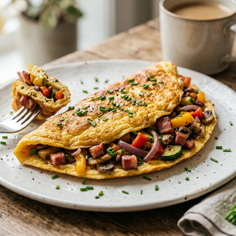 Boeren omelet met Hollandse roerbakgroenten recept