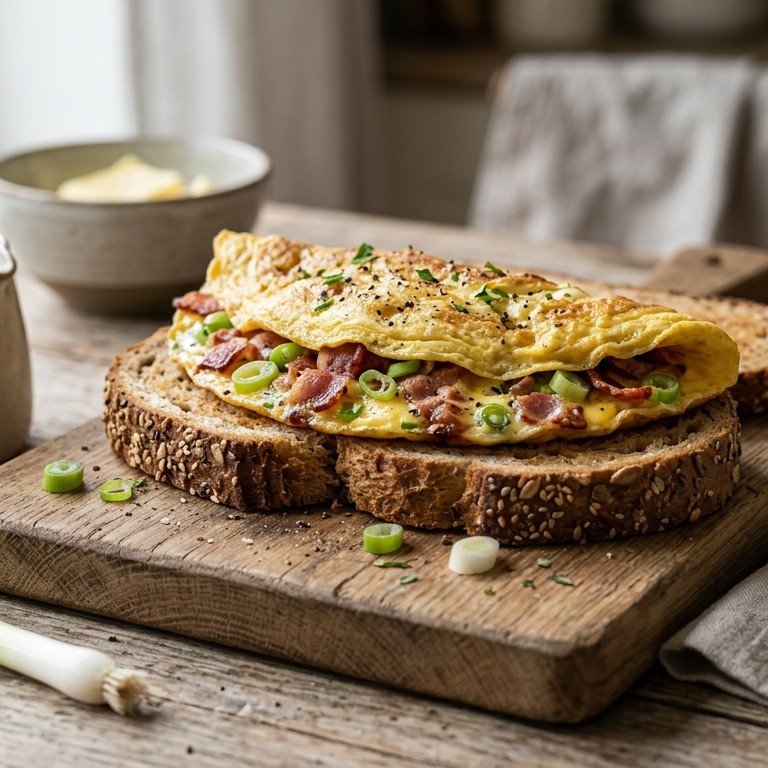 Boerenbruin met gevulde omelet recept