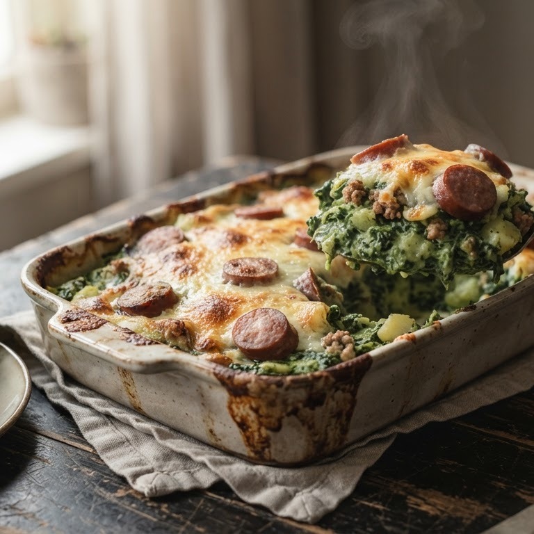 Boerenkool met worst ovenschotel recept