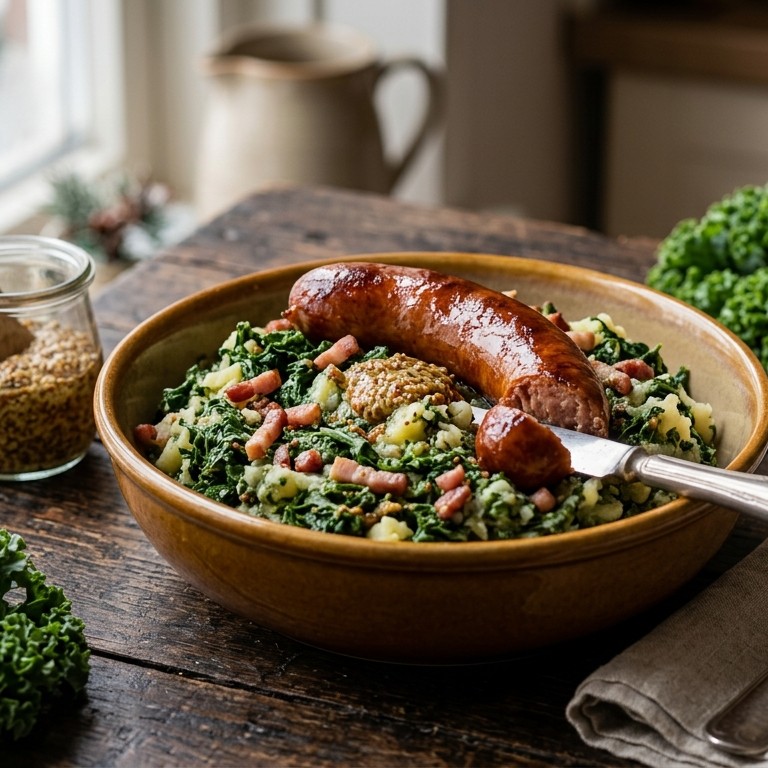 Boerenkoolstamppot met verse metworst recept