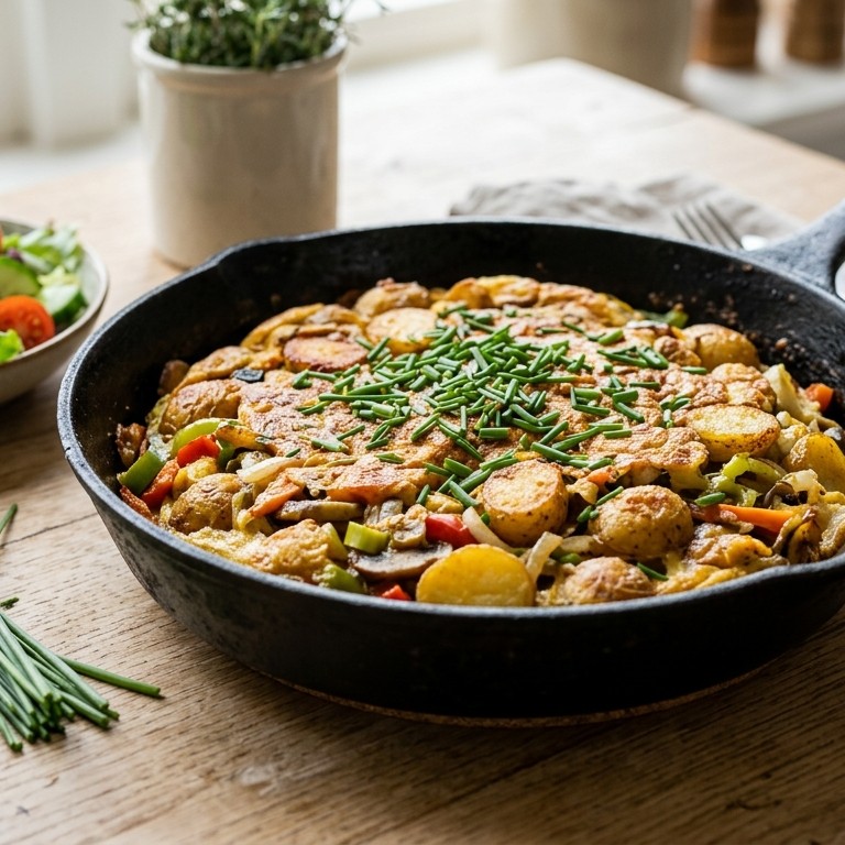 Boerenomelet met gebakken krieltjes recept