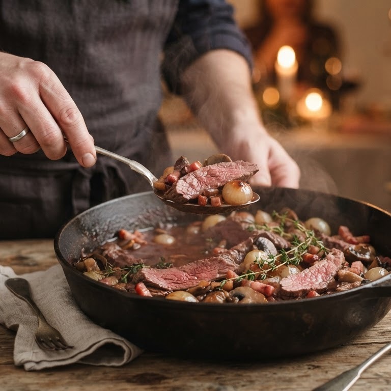 Boeuf Bourguignon a la minute recept