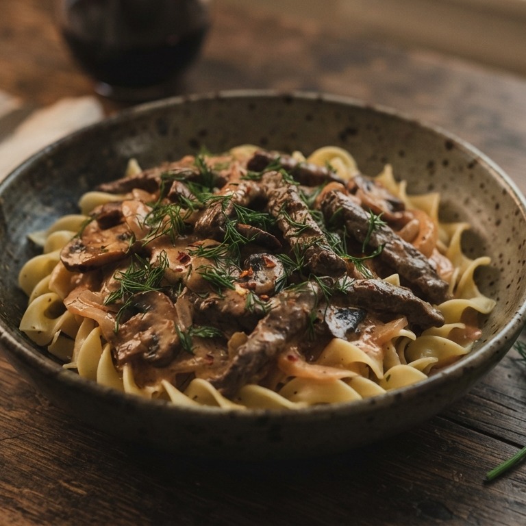 Boeuf Stroganoff recept