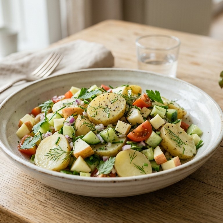 Bonte aardappelsalade recept