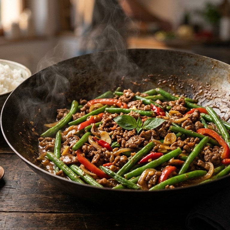 Boontjes-met-gehakt-op-indische-wijze recept