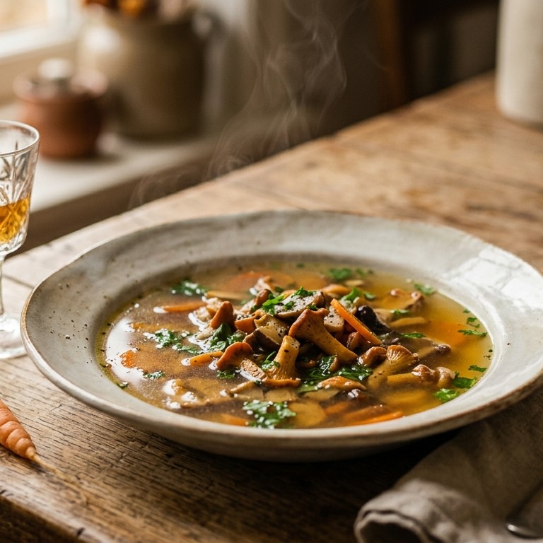 Bospaddestoelensoep met witte port recept