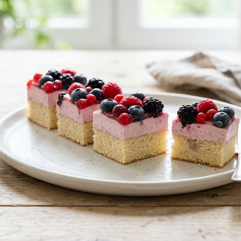 Bosvruchten-yoghurtgebakjes recept