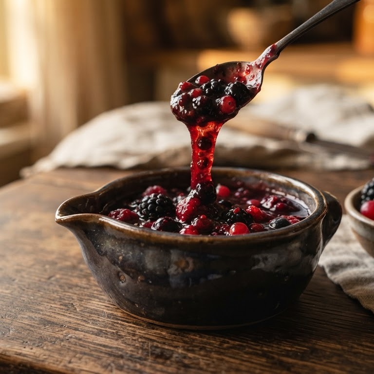 Bosvruchtensaus (voor bij wild) recept