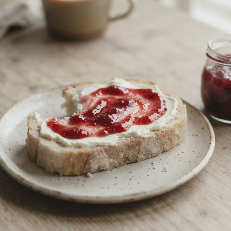 Boterham met Philadelphia met jam recept