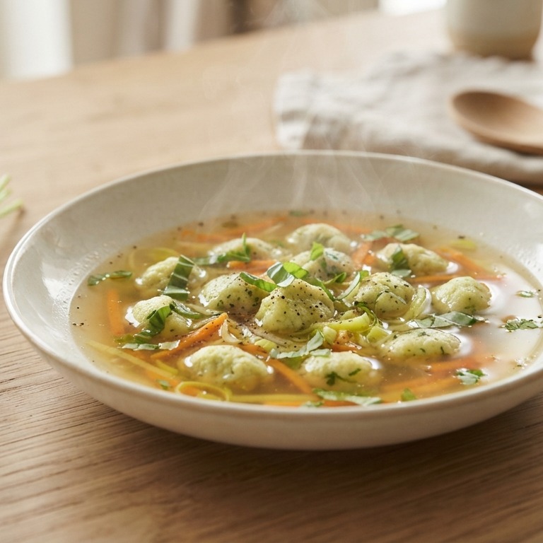 Bouillon met basilicumballetjes recept
