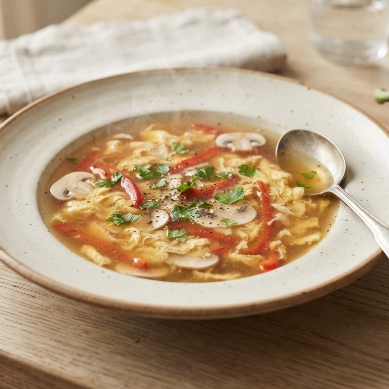 Bouillon met ei en paprika recept