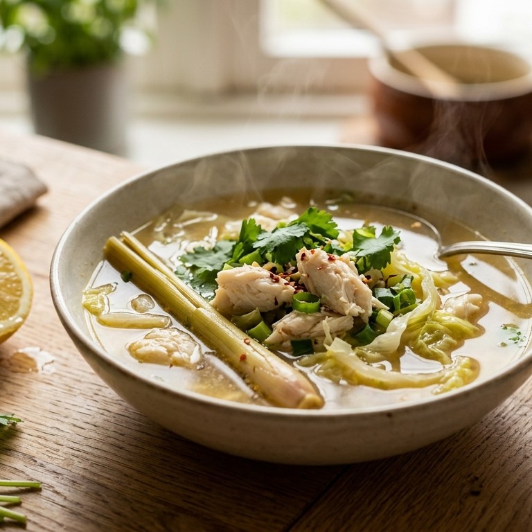 Bouillon met krab en citroengras recept