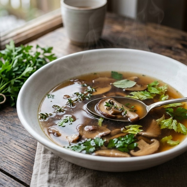 Bouillon van gerookte champignons recept