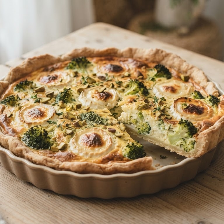 Broccoli-geitenkaas quiche recept