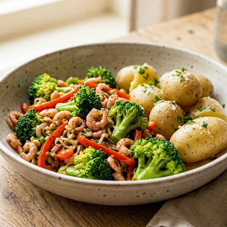 Broccoli met garnalen en paprika recept