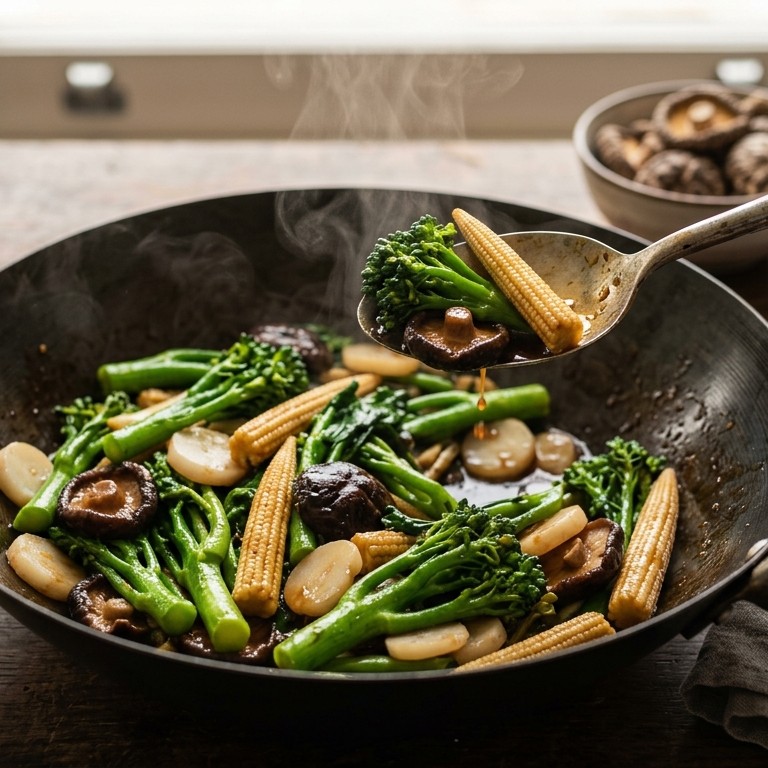 Broccoli met mais en waterkastanjes recept