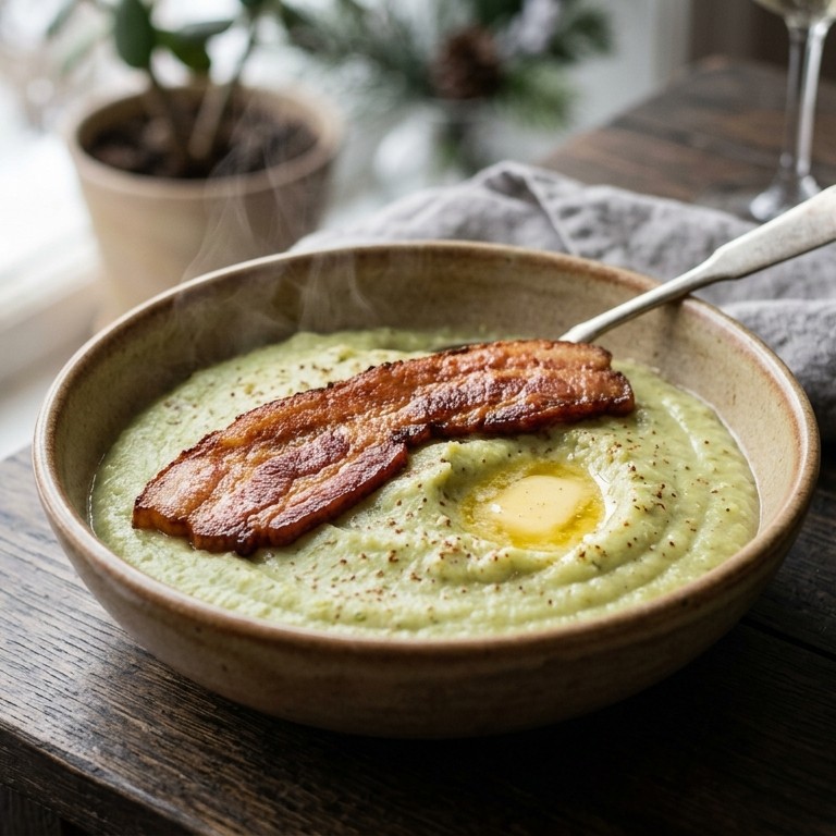 Broccoli/spruitjespuree met spekjes recept