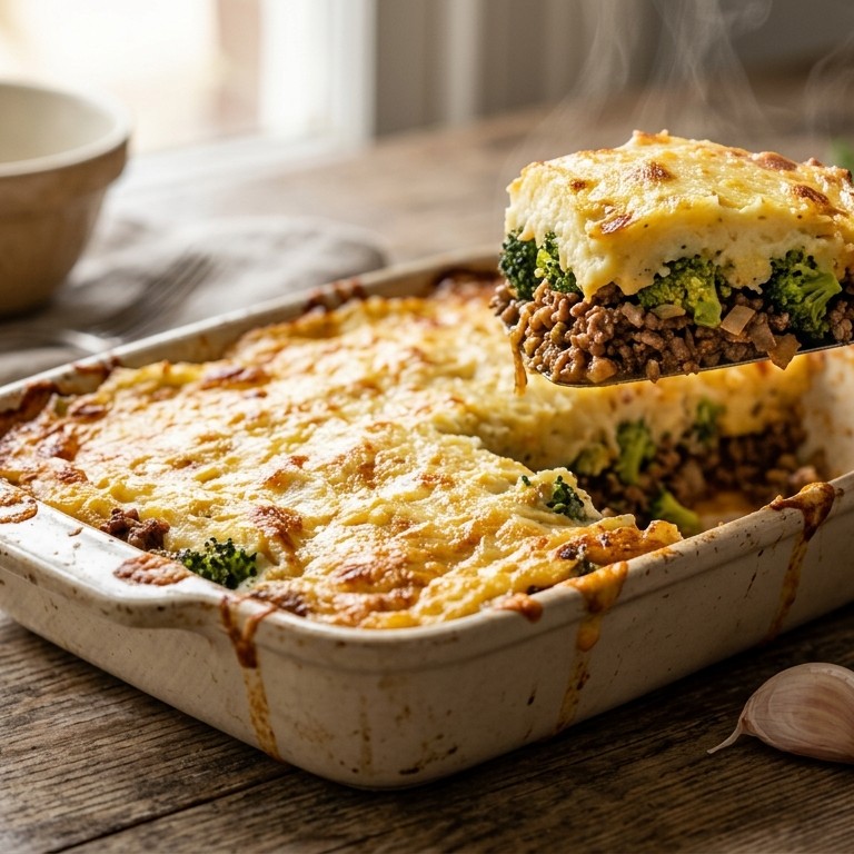 Broccolischotel met gehakt recept