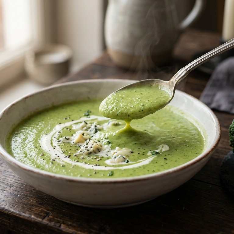 Broccolisoep met blauwe kaas recept
