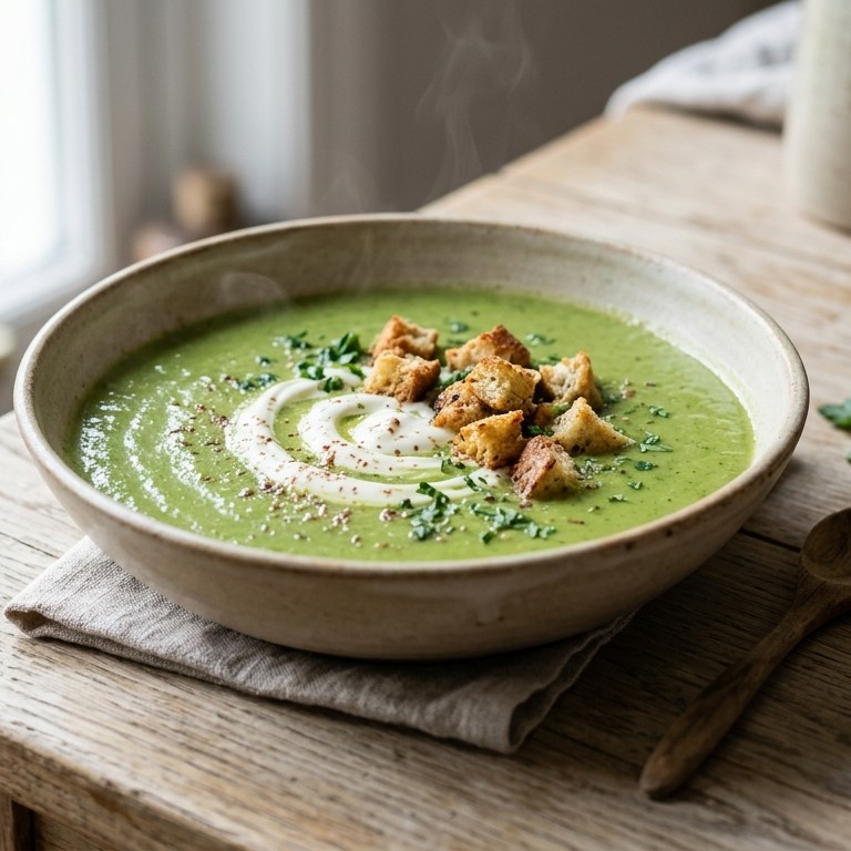 Broccolisoep met croutons recept