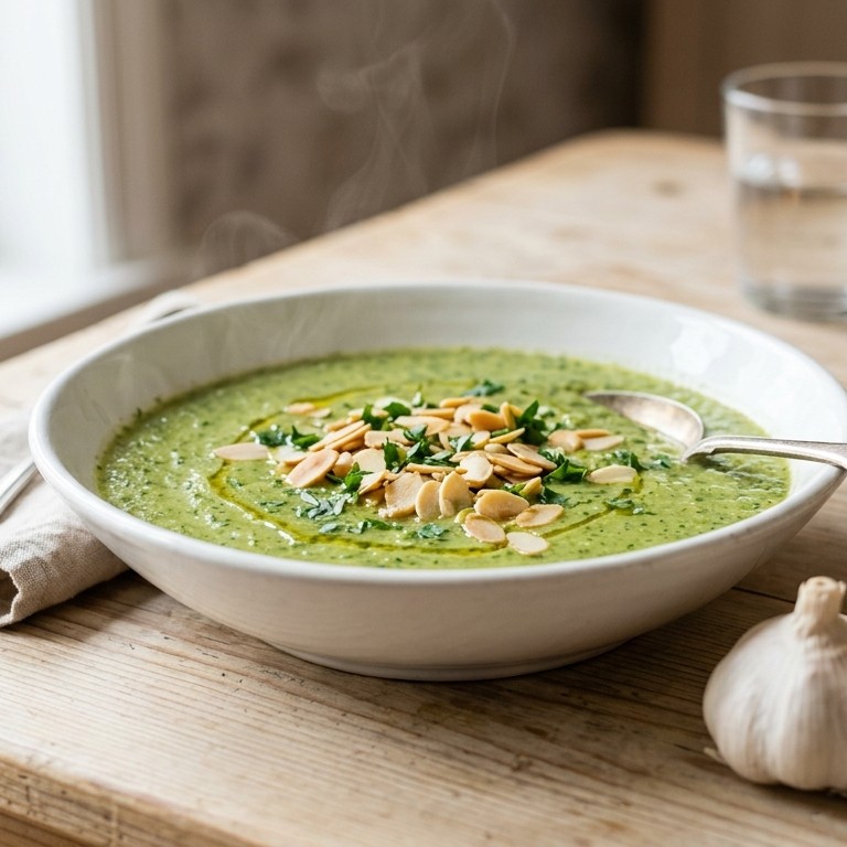 Broccolisoep met geroosterde amandel recept