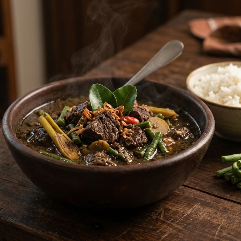 Brongkos Daging (Gestoofd rundvlees met kouseband) recept