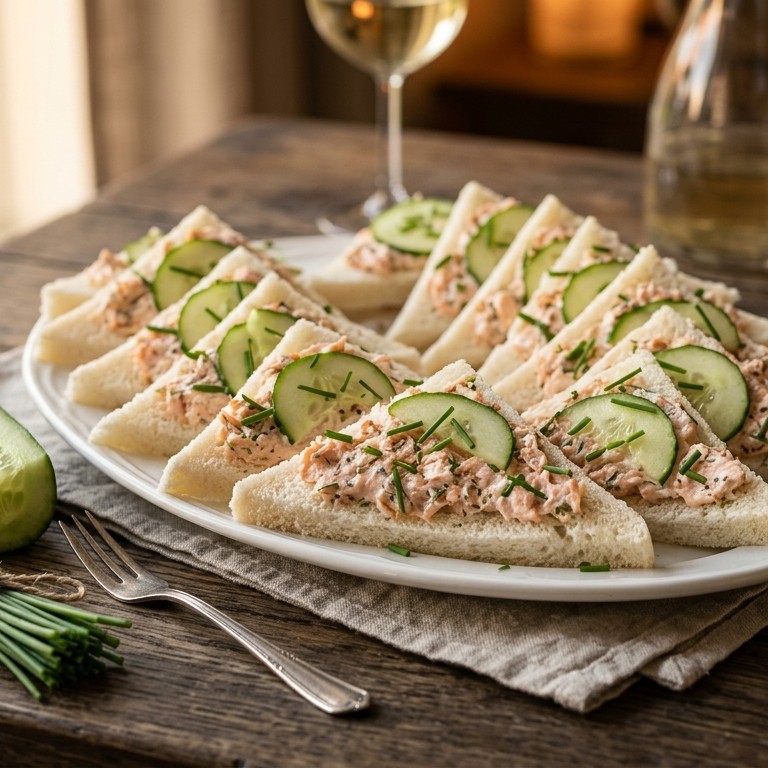 Brooddriehoekjes met zalmsalade recept