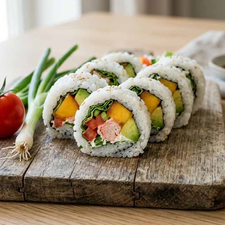 Broodje avocado met surimi en perzik recept
