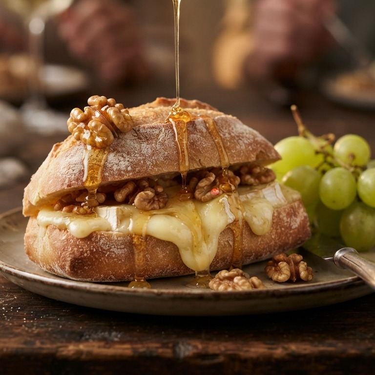 Broodje brie met honing en walnoten recept
