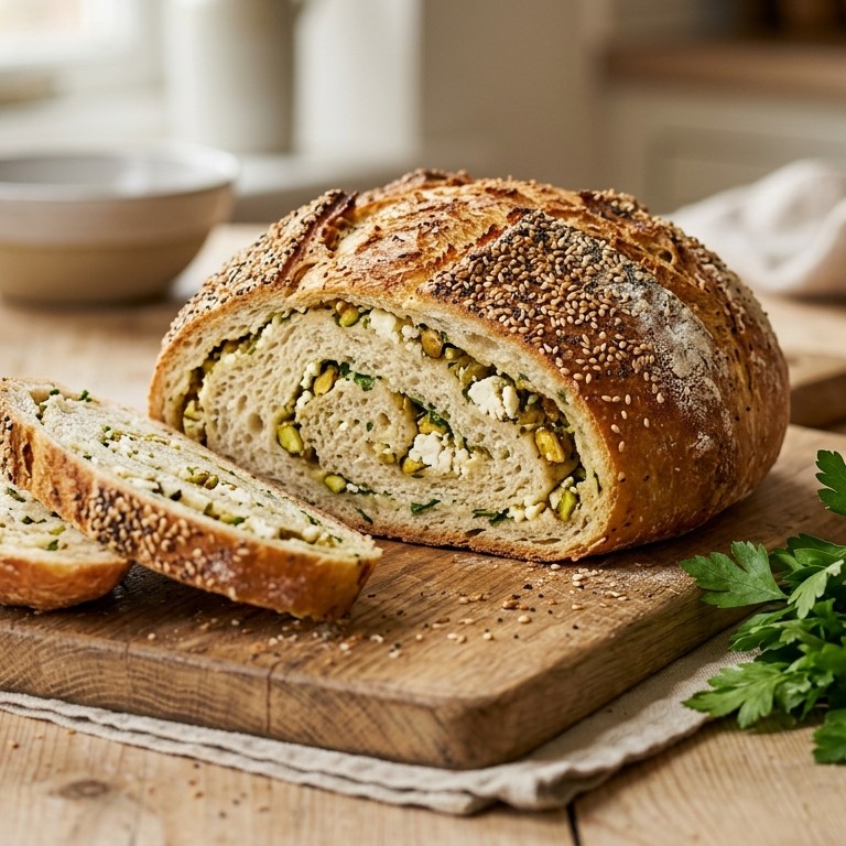 Broodje met feta en pistachenoten recept