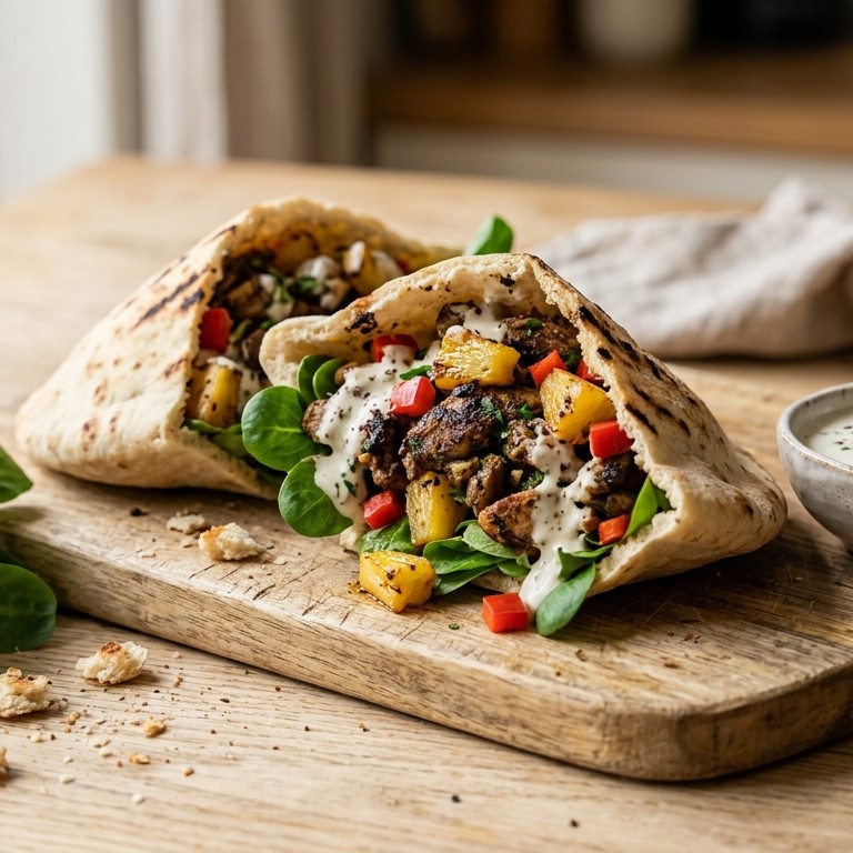 Broodje shoarma met ananas en paprika recept