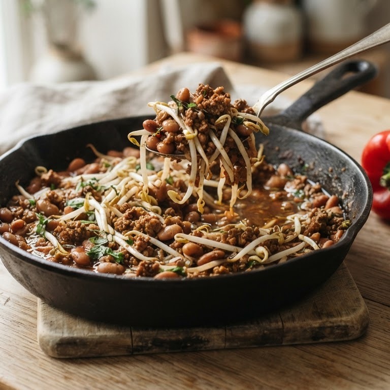 Bruine bonen met taugé recept