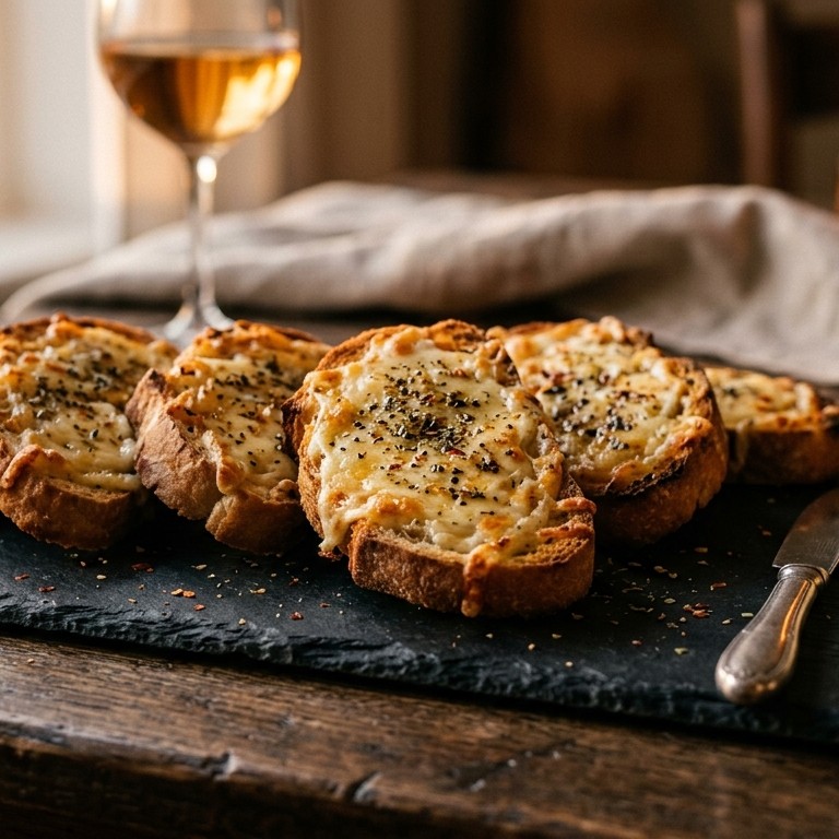 Bruschetta met geraspte oude kaas en Italiaanse kruiden recept