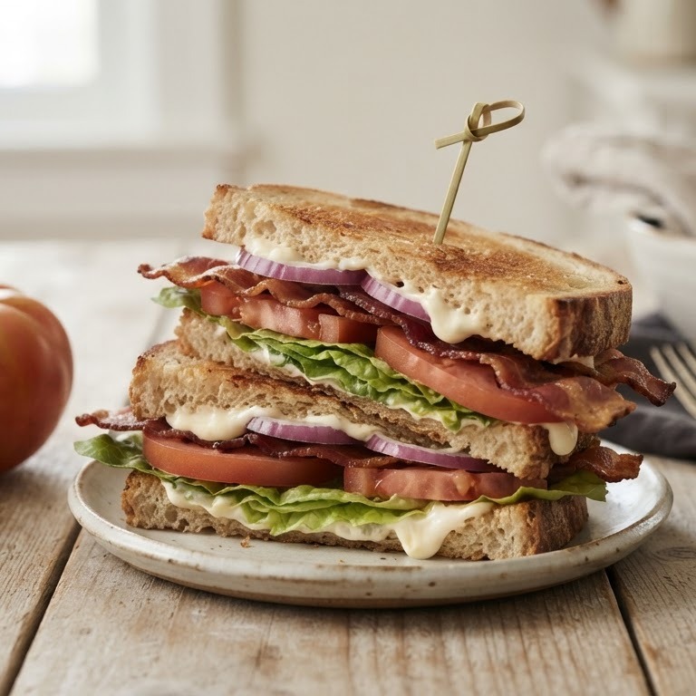 BST (Bacon Sla en Tomaten) of in het Engels BLT Bacon Lettuce + Tomatoes recept