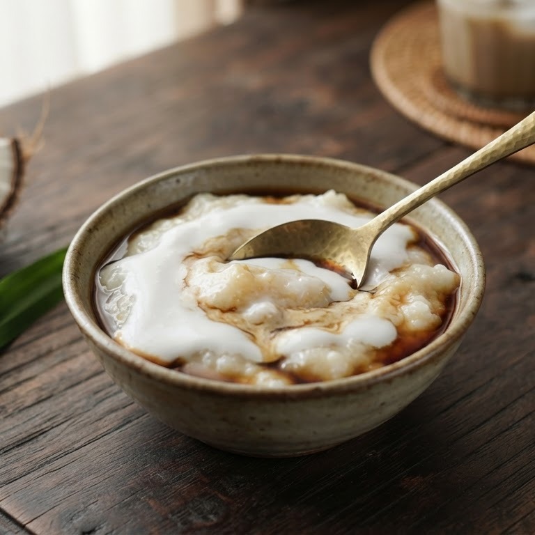 Bubur Lolos (Pap met kokosmelksaus) recept