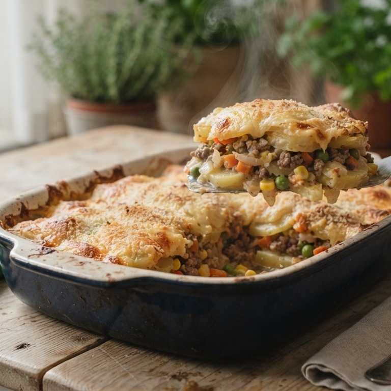 Budget aardappel-, groente-, vleesschotel recept