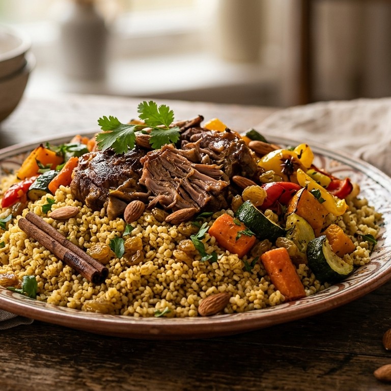 Bulgurtarwe met lamsschouder en verse groenten recept