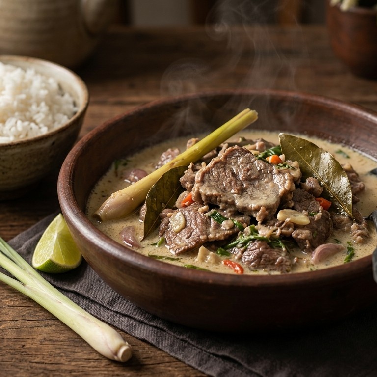 Bundu Daging (Rundvlees gesudderd in een kokosmelksaus) recept