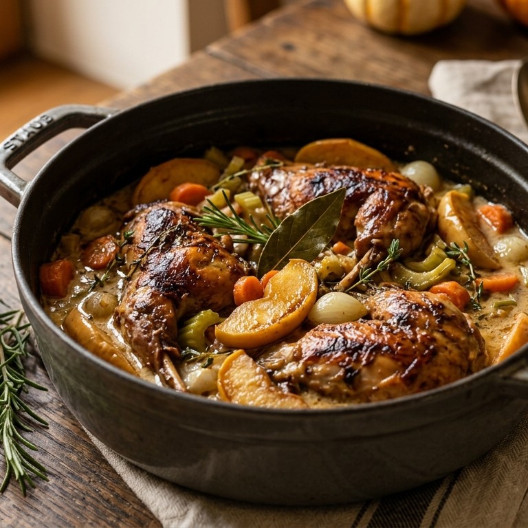 Calvadoskonijn met appeltjes recept