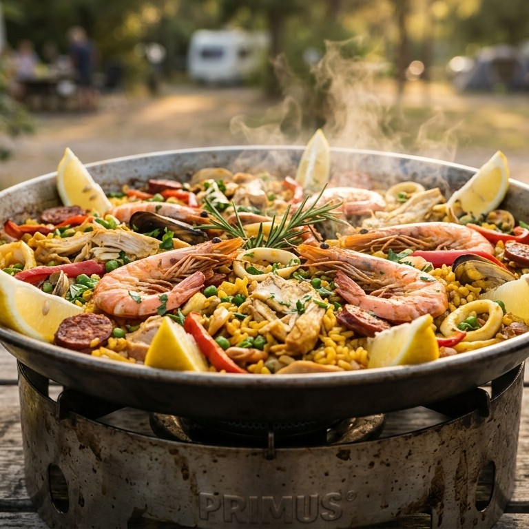 Camping paella recept