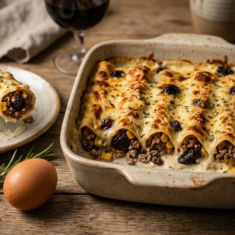 Cannelloni met gehakt en pruimen recept