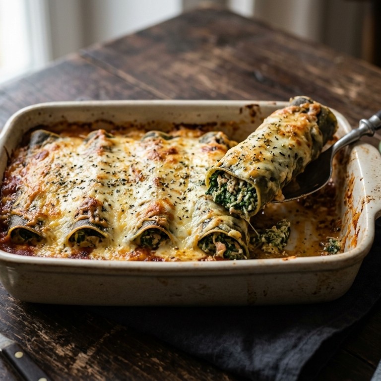 Canneloni gevuld met spinazie en tonijn recept