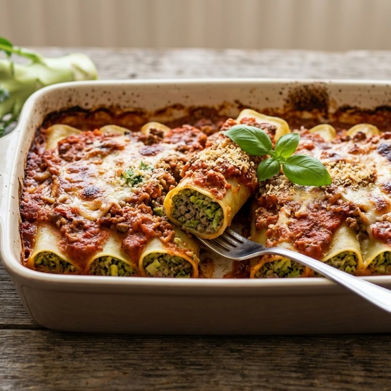 Canneloni met rundergehakt in tomatensaus recept