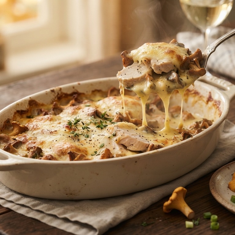 Cantharellen-kipfiletschotel recept