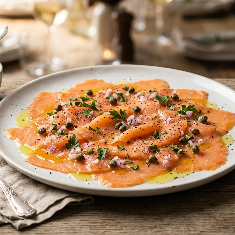 Carpaccio van gerookte zalm recept
