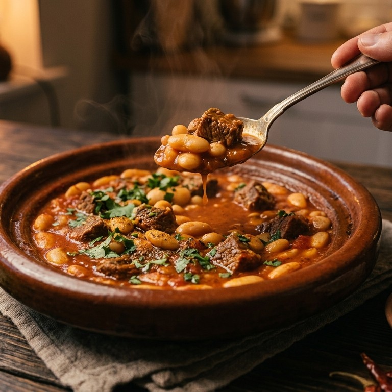 Cassoulet van witte bonen en rundvlees (Loubia bil lahma) recept
